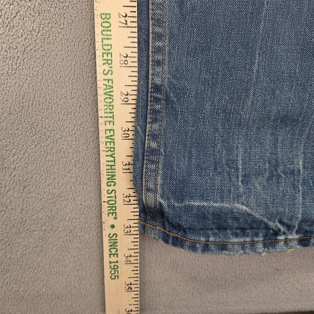Rag & Bone Greenwich Jeans Mens Blue Straight Distressed Button Fly Fits 34x34 - Picture 9 of 12